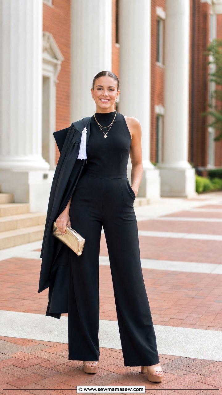 Jumpsuit With Wide Leg Trousers And Platform Heels - 35 graduation outfits 2026
