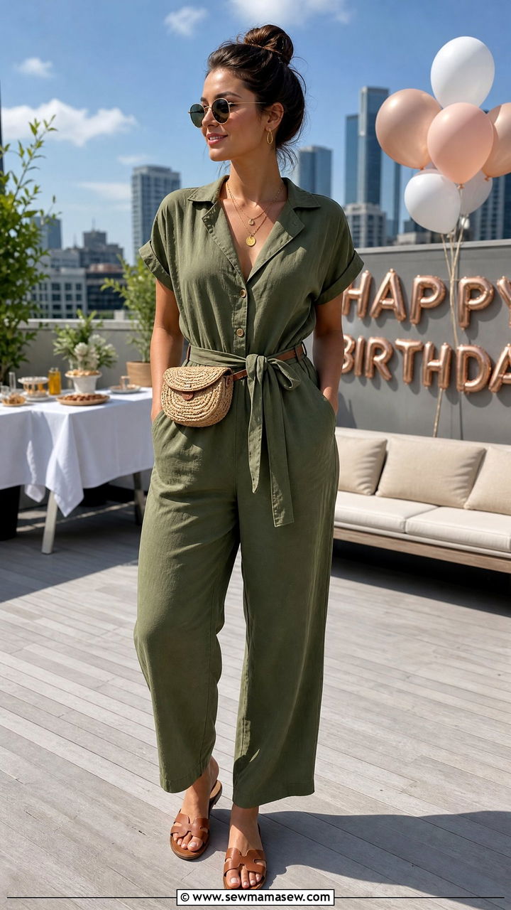 Jumpsuit and sandals outfit - 25 casual birthday outfits