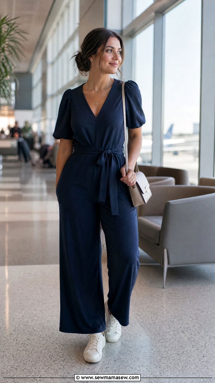 Jumpsuit travel outfit for pear shaped women - 25 Travel outfits for pear shape