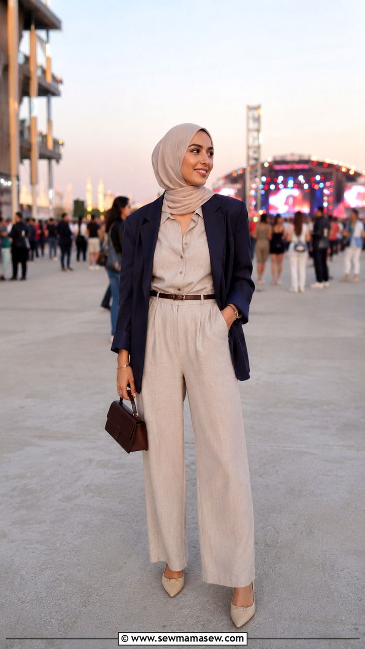 Jumpsuit with Blazer - 30 modest music festival outfit ideas