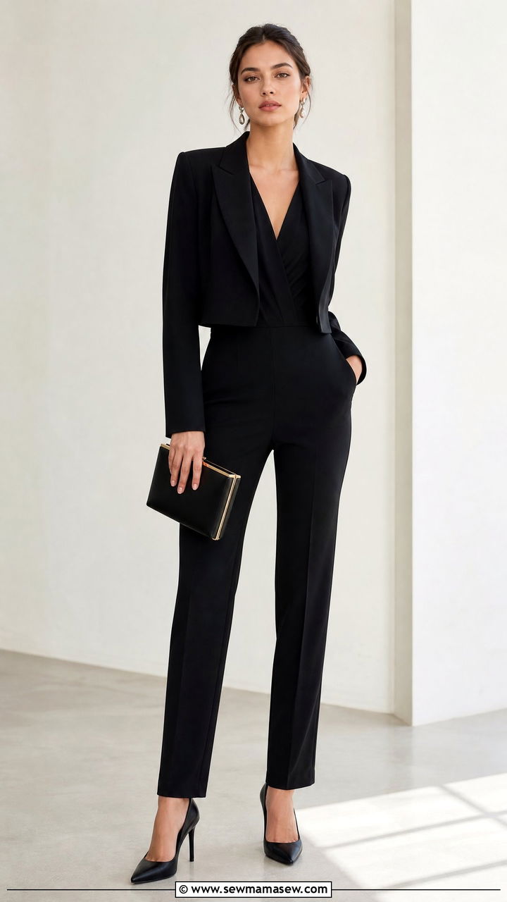 Jumpsuit with Blazer Interview Outfit - 30 cute job interview outfits