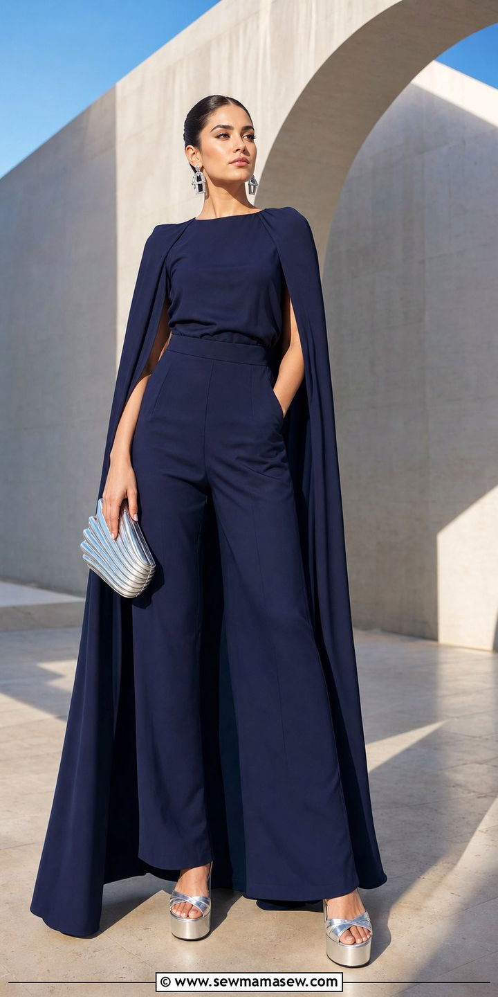 Jumpsuit with Cape Overlay - 25 Eid al Fitr outfit ideas 2026