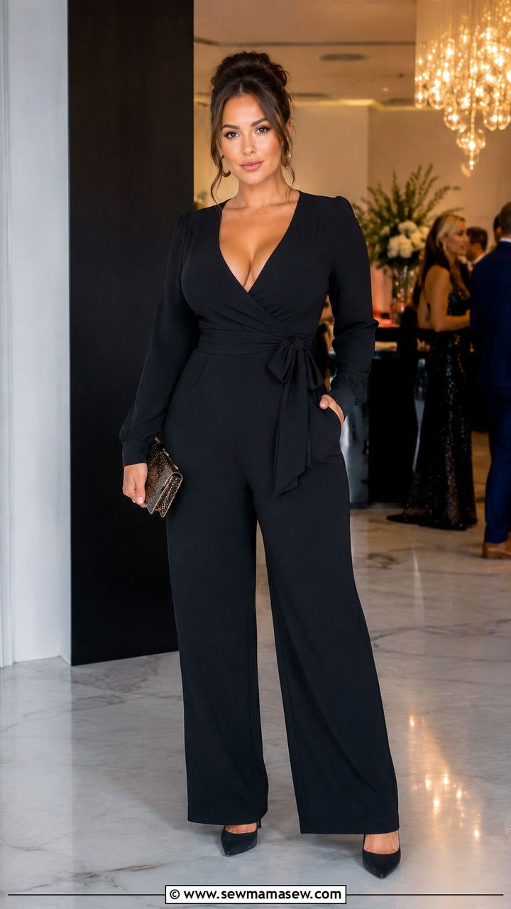 Jumpsuit with Defined Waist for Big Bust - 30 Outfit ideas for big bust