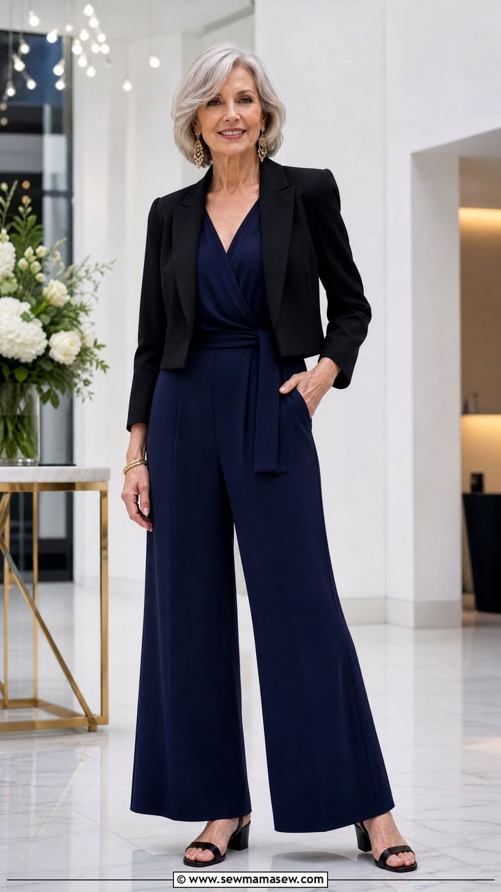 Jumpsuit with Structured Blazer - 20 Iconic outfits for women over 60