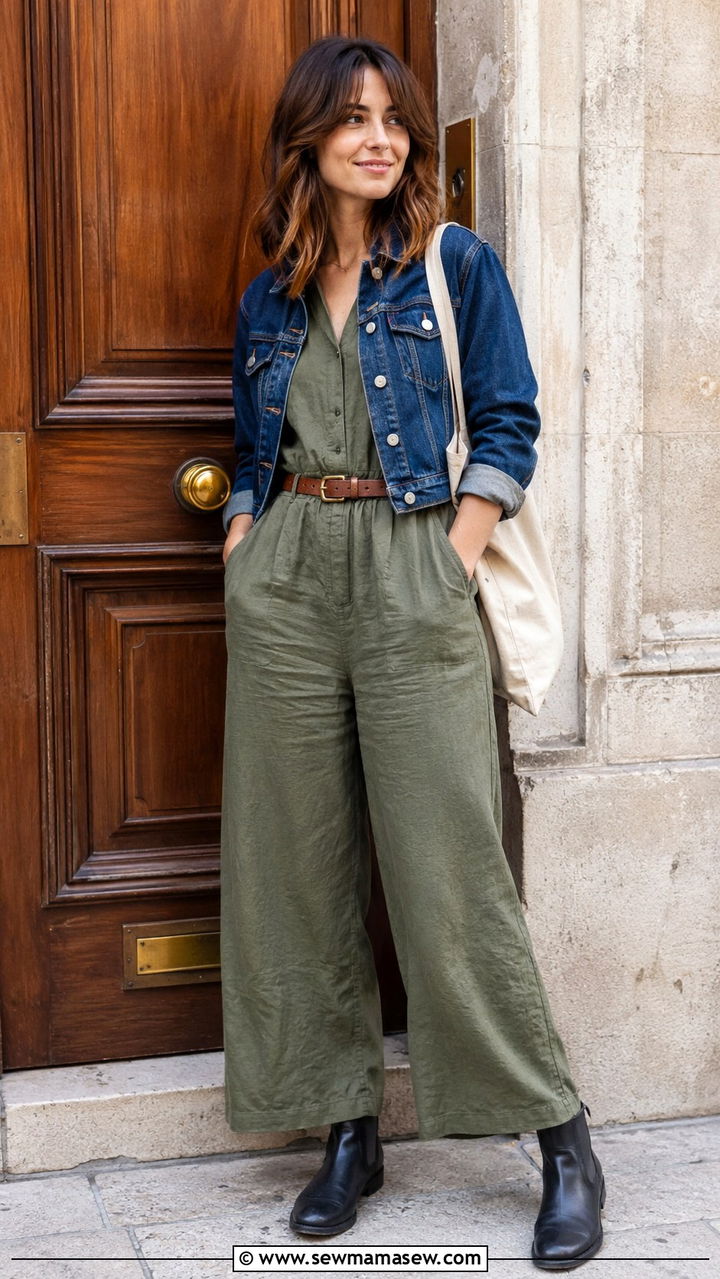 Jumpsuit with ankle boots - 30 Spring outfits with ankle boots