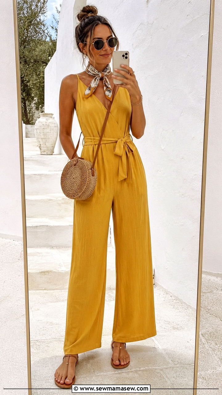 Jumpsuit with sandals travel outfit - 30 How to style a jumpsuit for travel