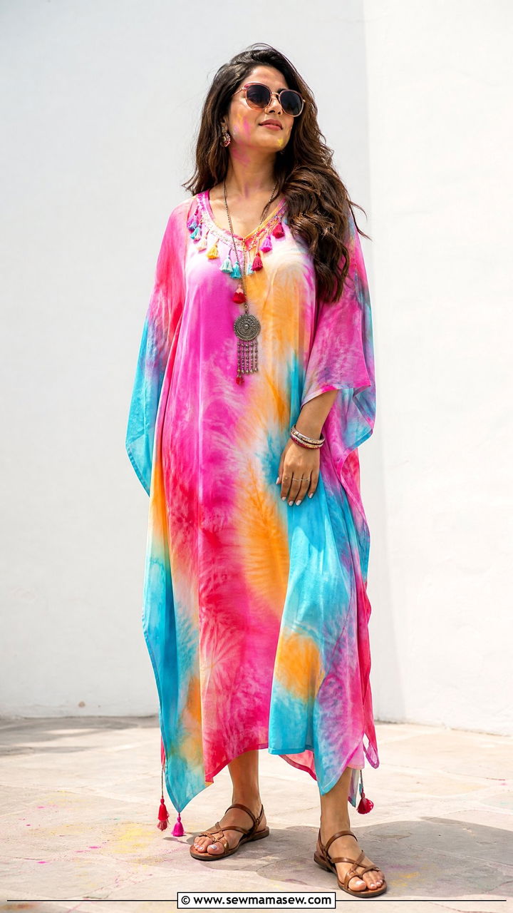 Kaftan Dress Holi Outfit - 25 Holi outfit ideas