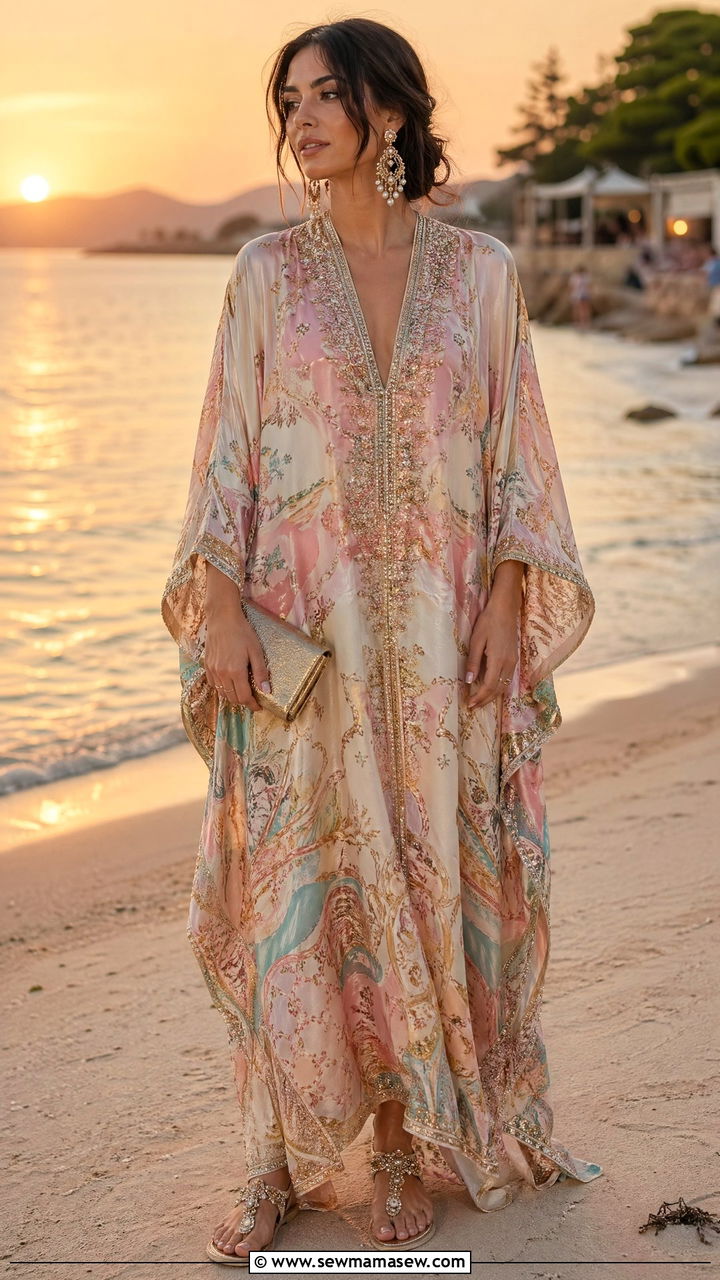 Kaftan Dress for Beach Wedding - 35 Destination wedding guest outfit ideas