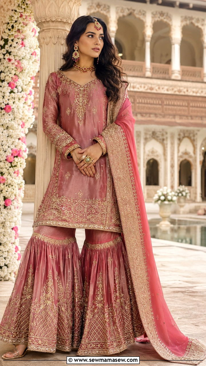 Kaftan Dress with Multani Embroidery - 25 Multan outfit ideas