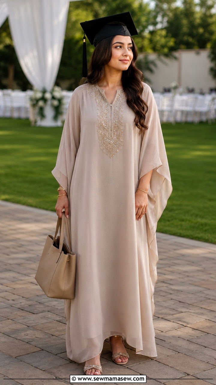 Kaftan Style Maxi Dress - 30 modest graduation outfit ideas