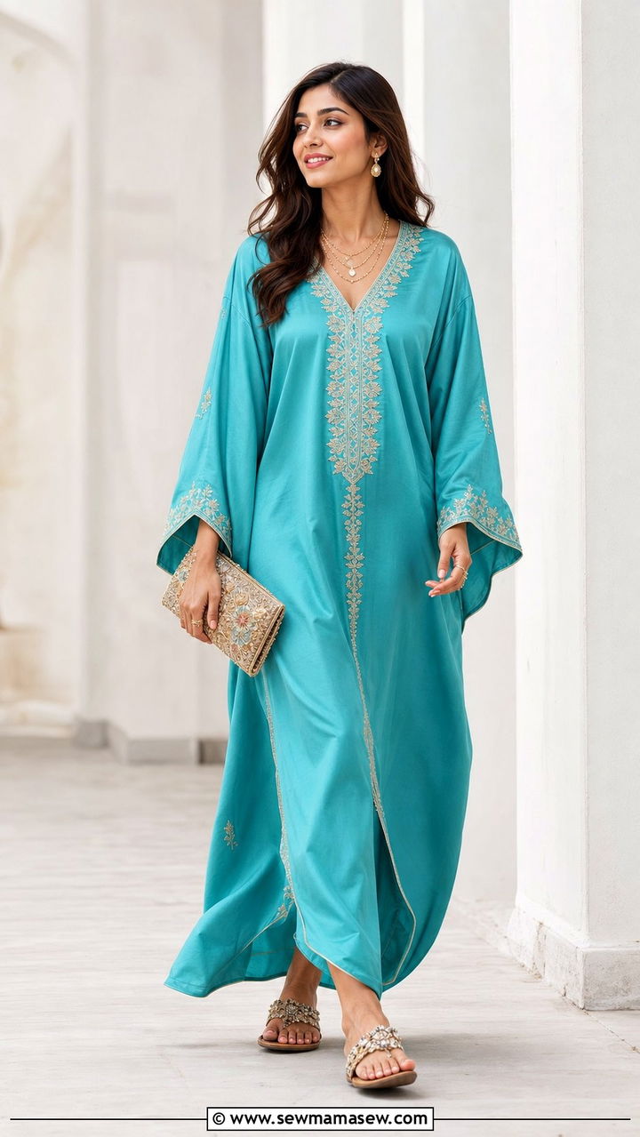 Kaftan With Embroidered Clutch - 25 Eid outfit ideas Indian