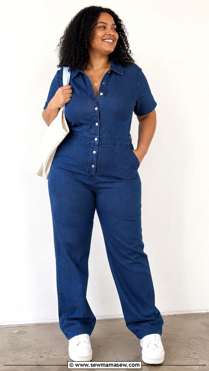 Kate Denim Jumpsuit with White Sneakers - 20 Plus size from Universal Standard