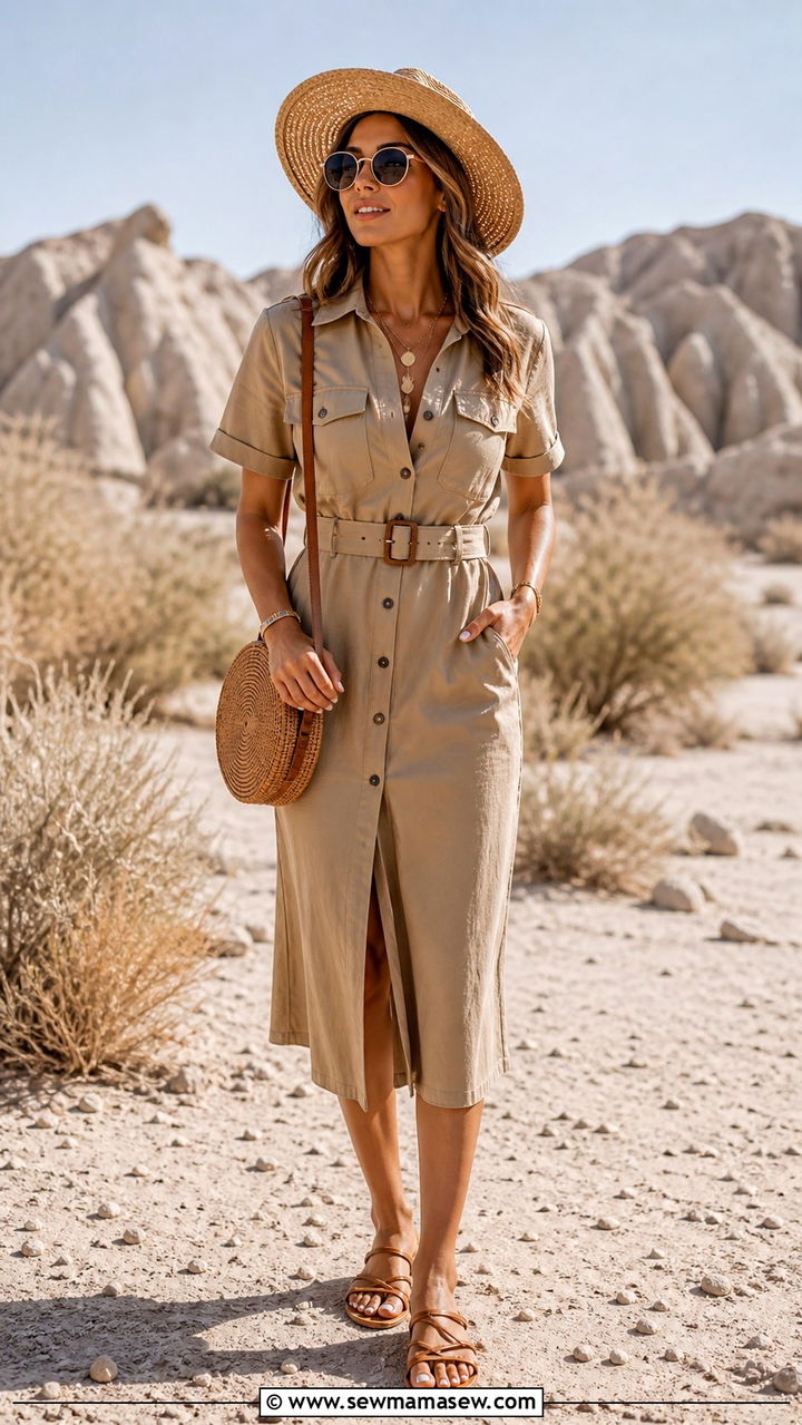 Khaki Coded Safari Dress Outfit - 20 2026 outfits Pinterest