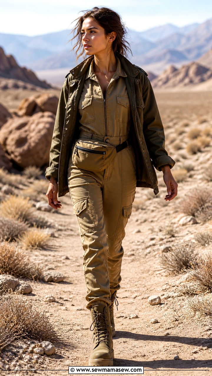 Khaki Coded Utility Jumpsuit With Field Jacket - 20 2026 Pinterest predicts outfits