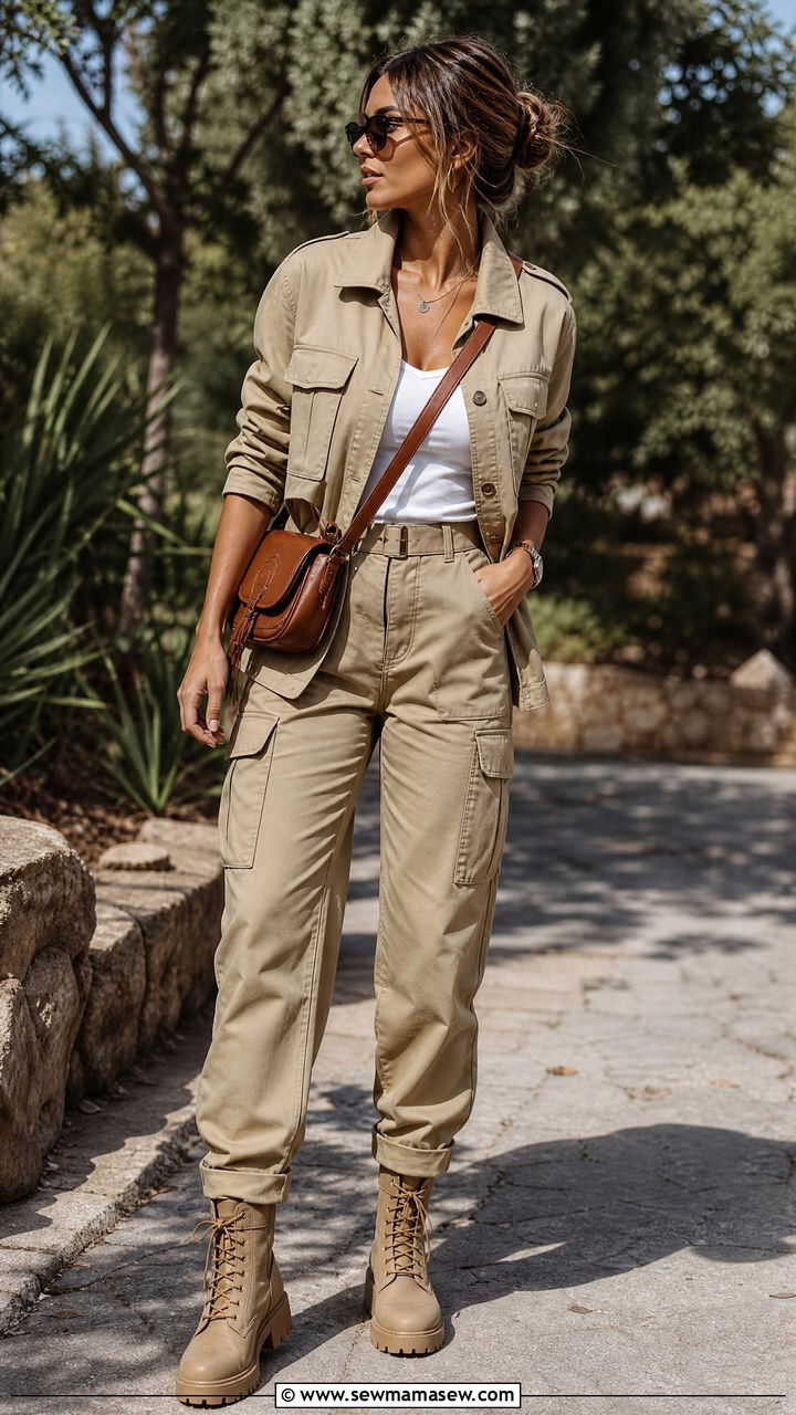 Khaki Utility Jacket and Cargo Pants - 30 Fashion trends 2026 outfits