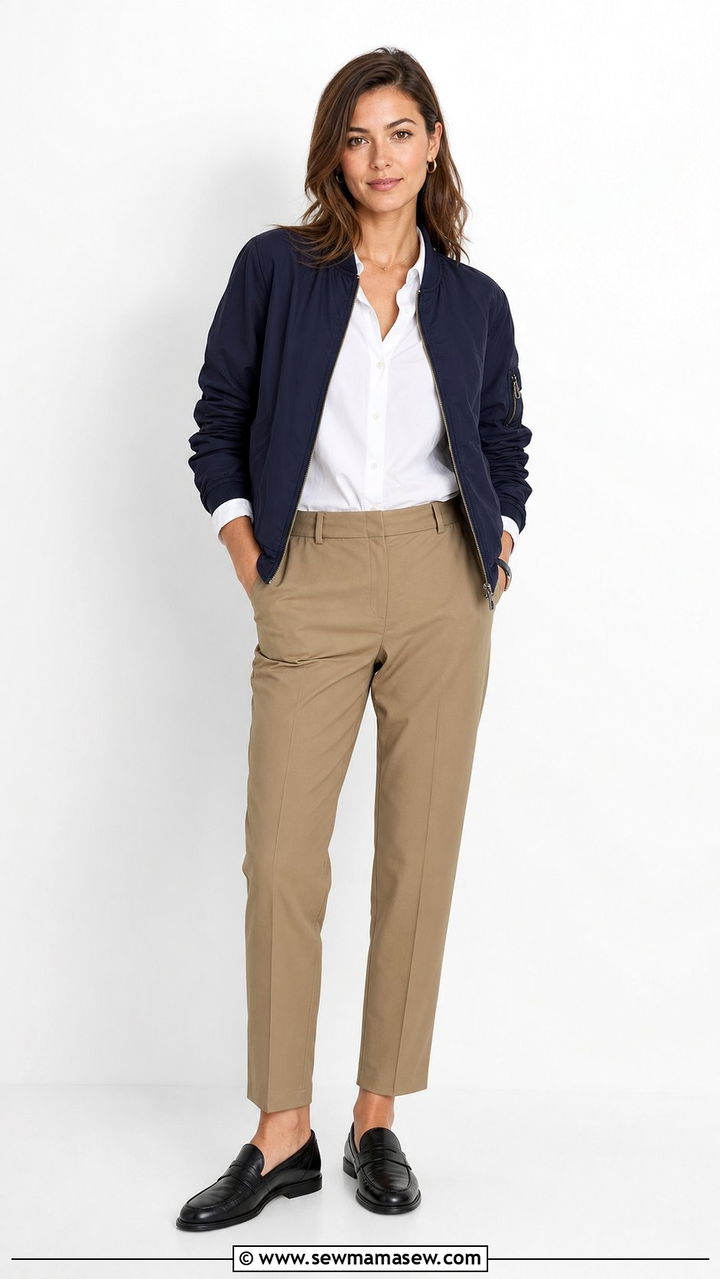 Khaki pants with bomber jacket spring outfit - 25 Spring outfits with bomber jacket