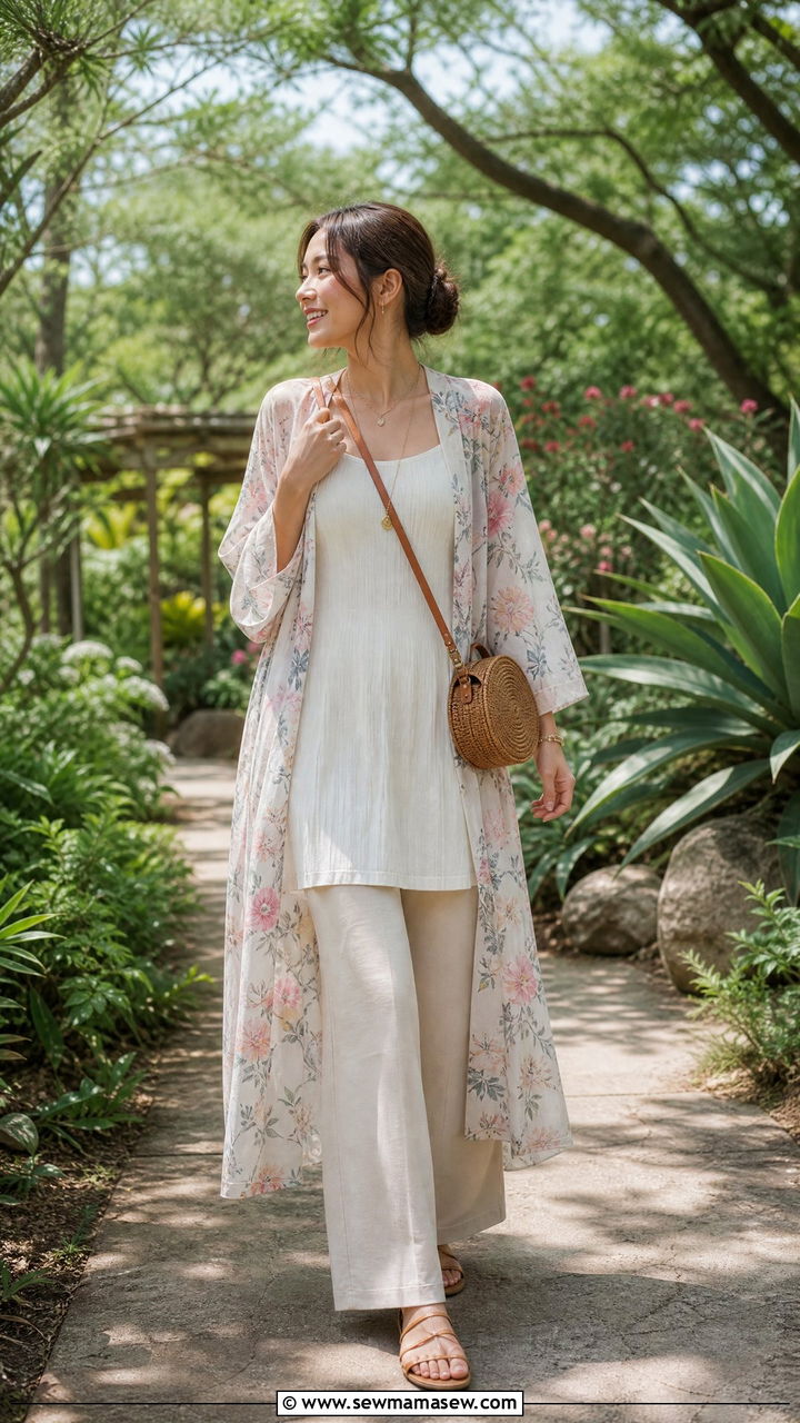 Kimono Cover Up Summer Outfit - 30 Modest summer outfits