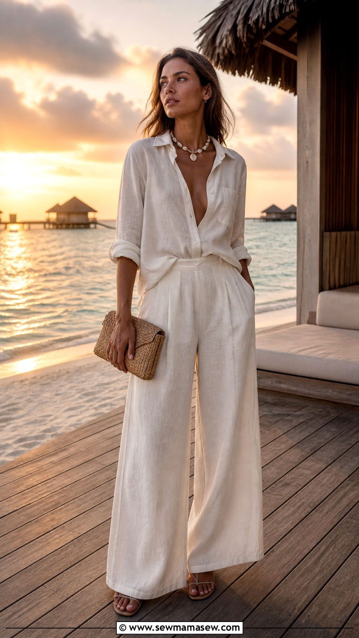 Kimono Cover Up With Crop Top And Shorts - 40 Maldives outfit ideas
