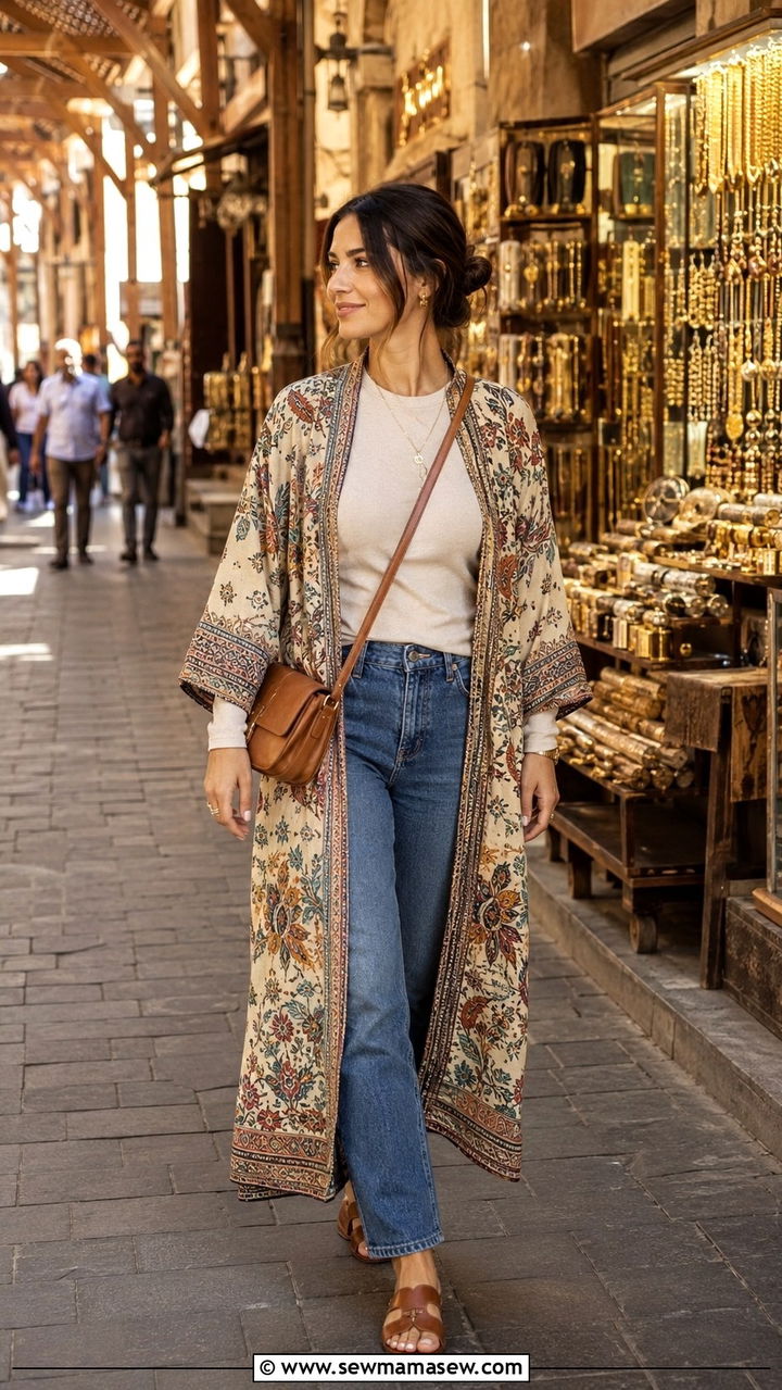 Kimono Over Jeans Old Dubai - 30 Dubai outfit ideas modest