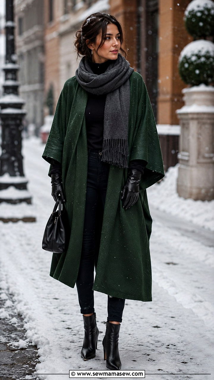 Kimono in the winter with layers outfit - 30 How to style a kimono