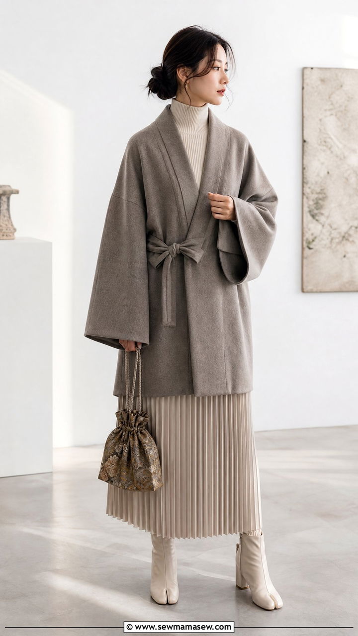 Kimono inspired winter outfit Kyoto - 40 What to wear in Kyoto