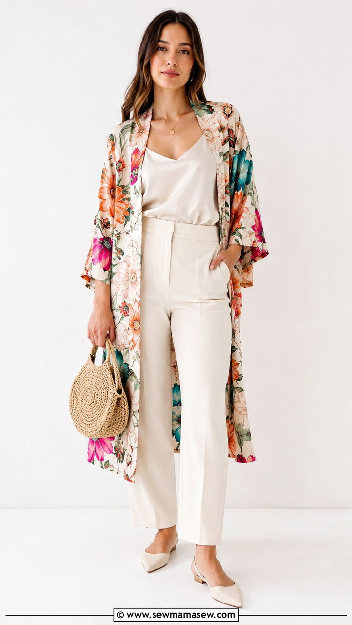 Kimono with monochrome base outfit - 30 How to style a kimono