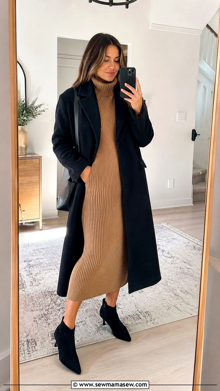 Kitten Heels with Sweater Dress - 20 How to style kitten heels
