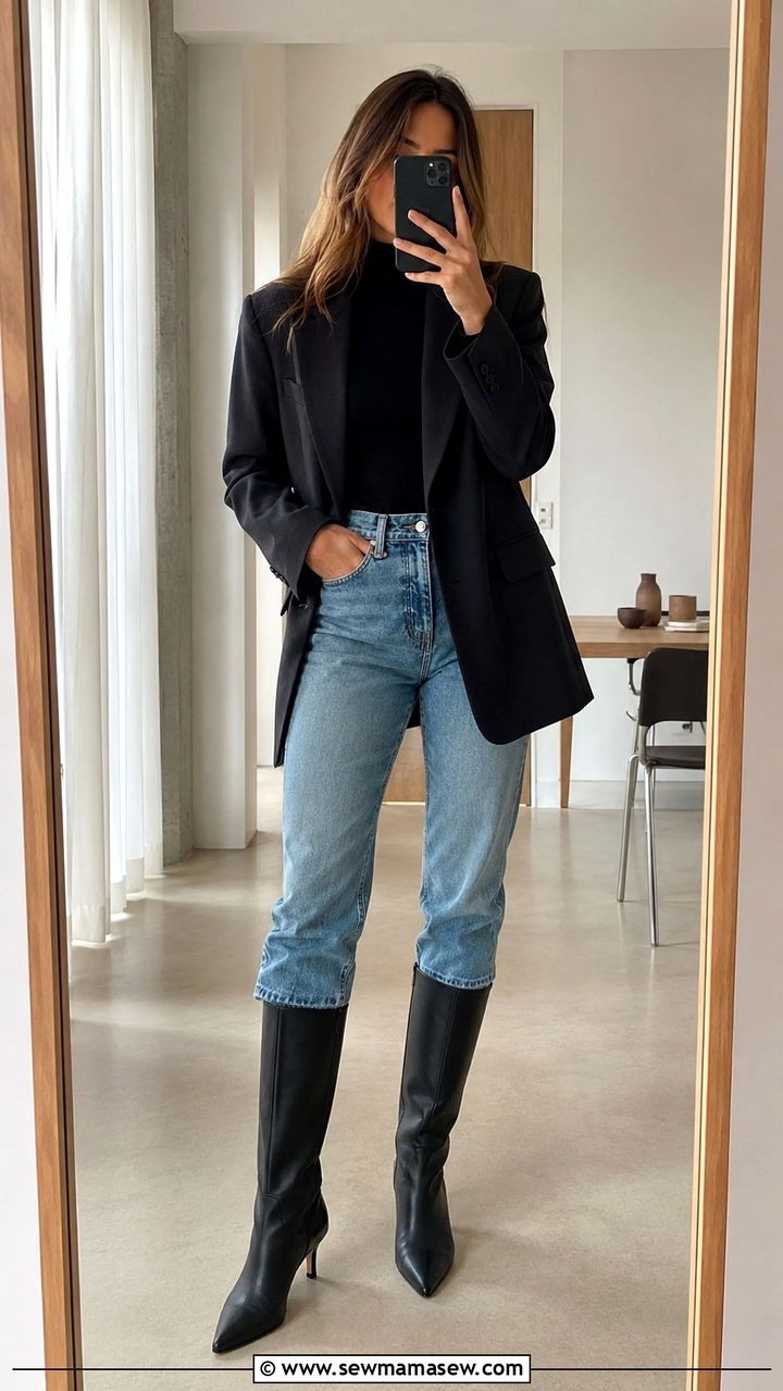 Knee High Boots With Straight Leg Jeans - 30 How to style knee high boots