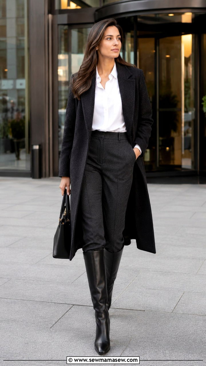 Knee High Boots With Tailored Trousers - 30 How to style knee high boots