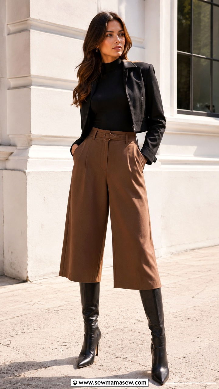 Knee High Boots With Wide Leg Pants - 30 How to style knee high boots