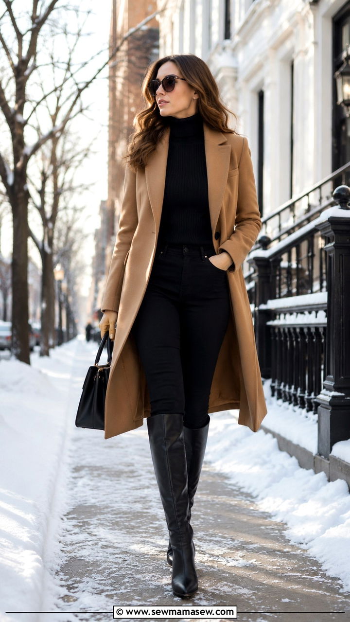 Knee High Boots With Wool Coat - 30 How to style knee high boots