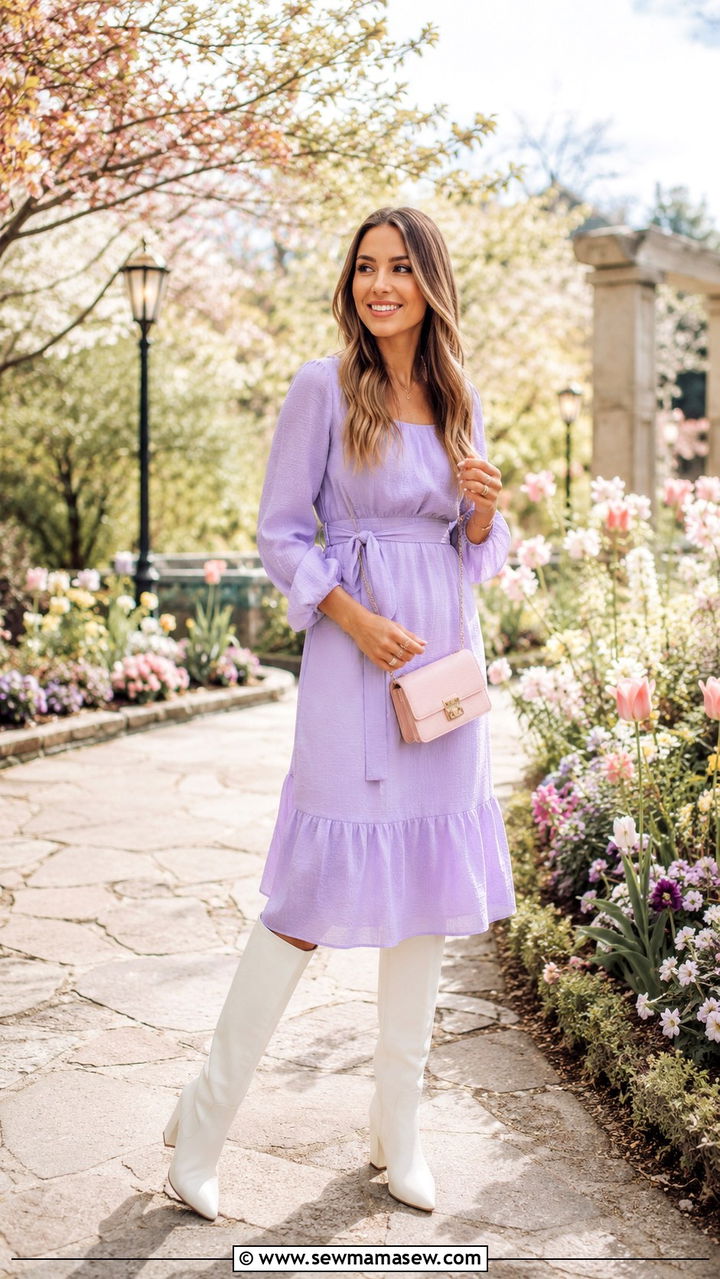 Knee High Boots with Pastel Color Palette - 30 How to style knee high boots in spring