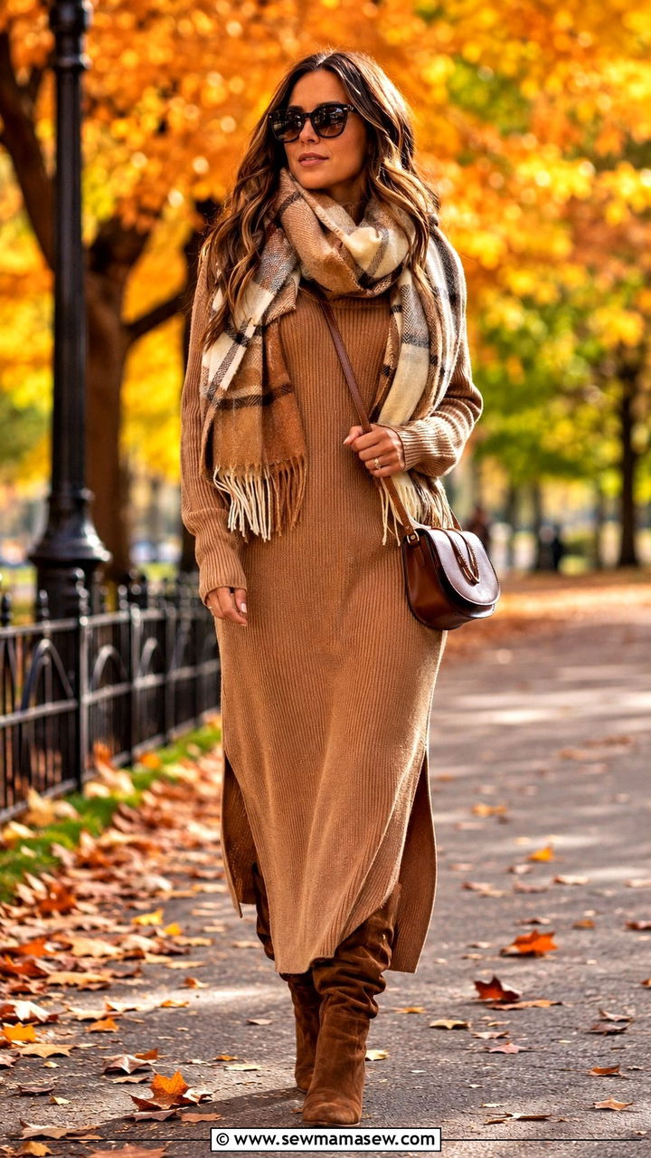 Knee High Boots with a Maxi Dress - 30 knee high boots outfit ideas