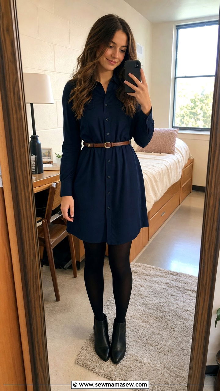 Knee Length Dress Ankle Boots College Outfit - 25 College outfit ideas modest