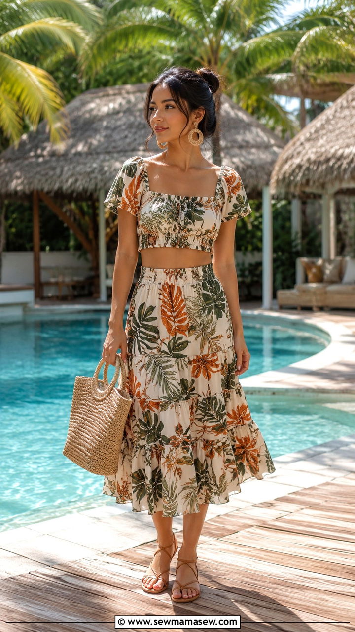 Knit Cardigan and Slip Dress with Flat Sandals - 30 Travel outfits for petite women