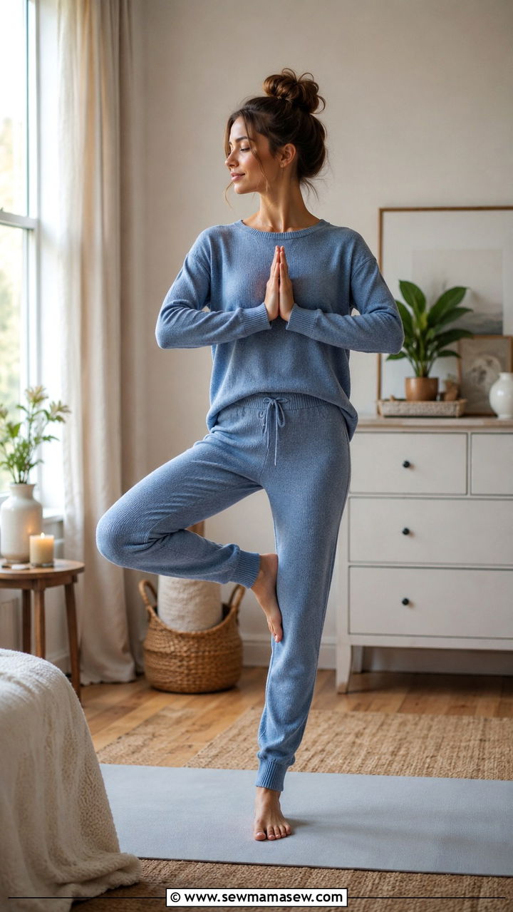 Knit Lounge Set Modest Yoga Outfit - 25 Yoga outfit ideas modest