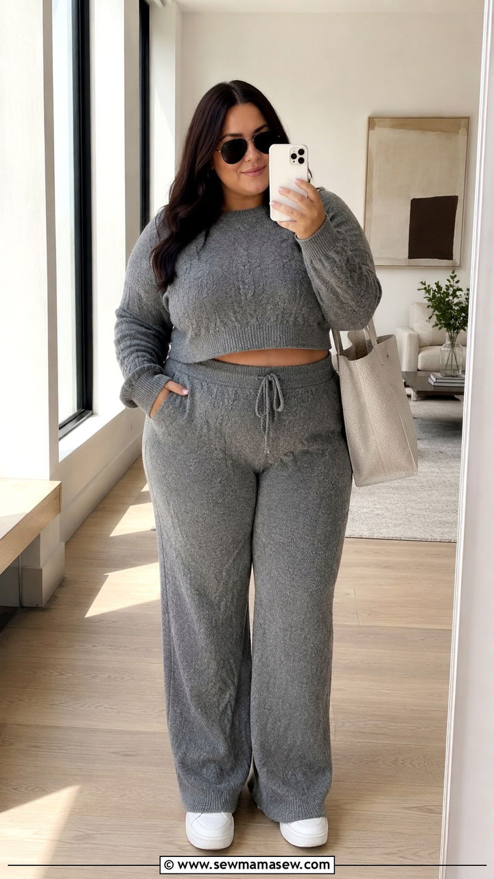 Knit Lounge Set Outfit Curvy Spring - 30 Spring outfits for curvy women