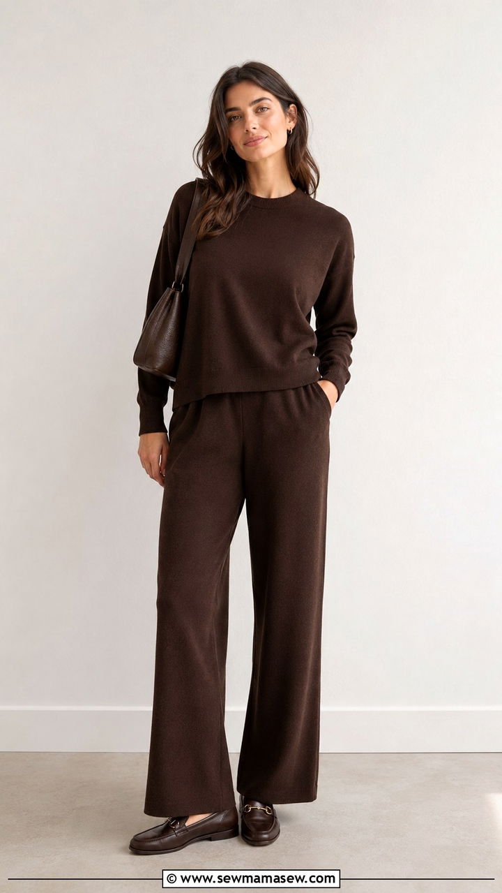 Knit Matching Set with Loafers - 25 work outfits inspo