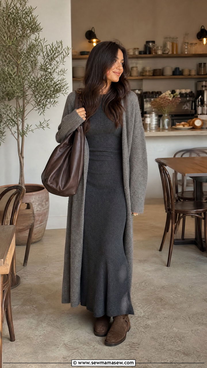 Knit Maxi Dress Birthday Brunch Outfit - 35 Birthday brunch outfit ideas