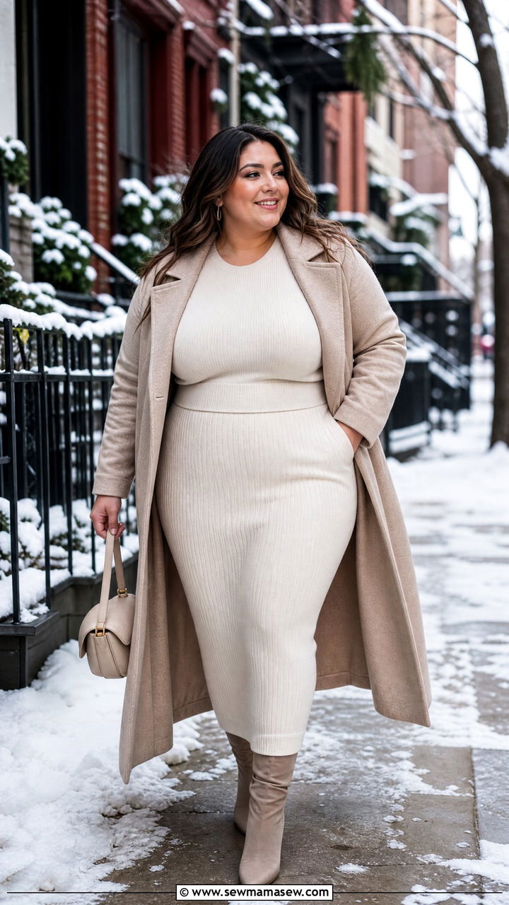 Knit Maxi Skirt Winter Outfit - 25 Maxi skirt outfit ideas plus size