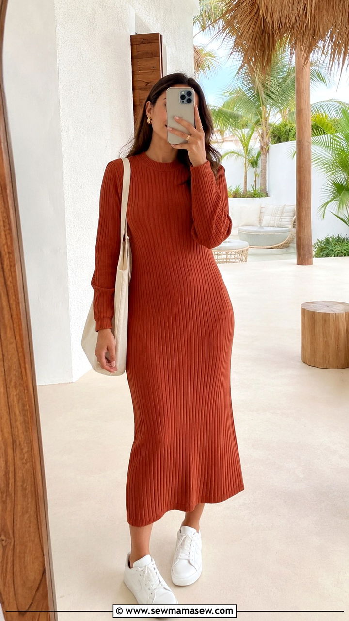 Knit Midi Dress Modest Dubai Resort Wear - 25 Resort wear outfit ideas Dubai modest