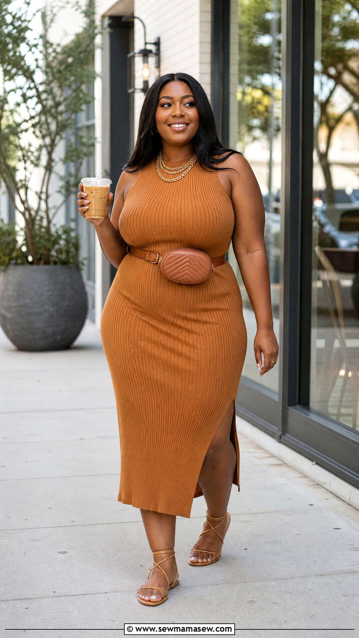 Knit Midi Dress Summer Outfit - 30 Plus size summer dresses