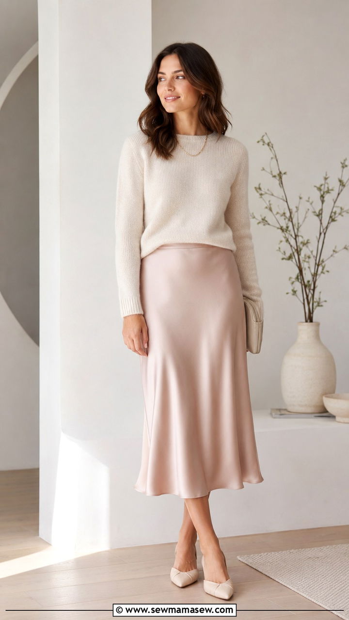Knit Midi Dress and Trench Coat - 25 modest classy outfits to copy