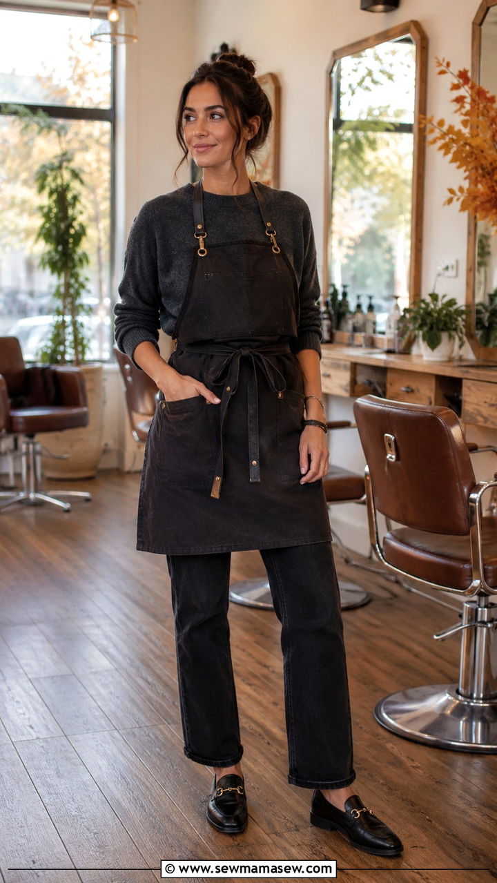 Knit Top with Straight Leg Jeans and Loafers - 20 Hairstylist outfit ideas