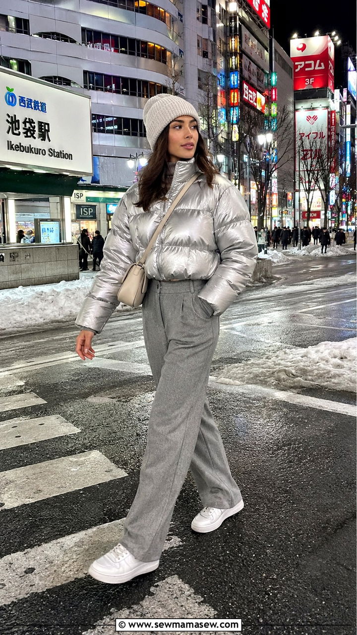 Knit Two Piece Set With Long Coat and Slingbacks - 30 Tokyo outfit ideas