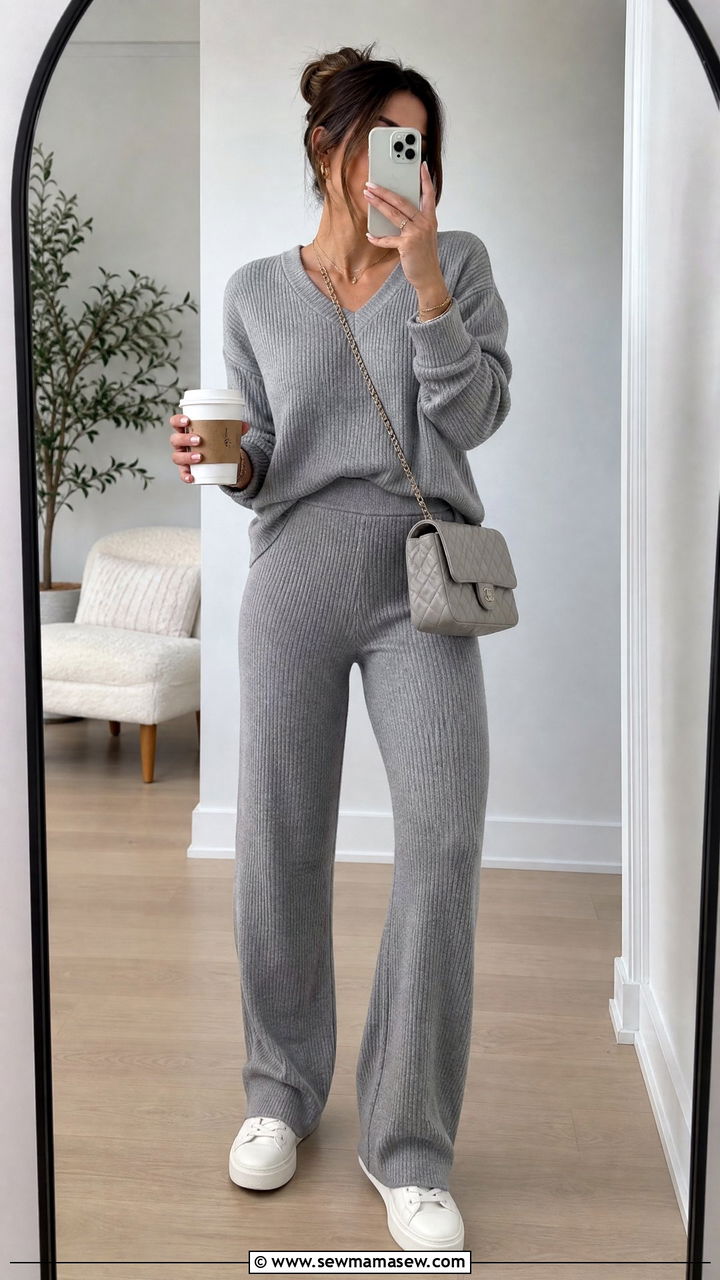 Knit co ord set outfit - 25 chic matching set outfit ideas
