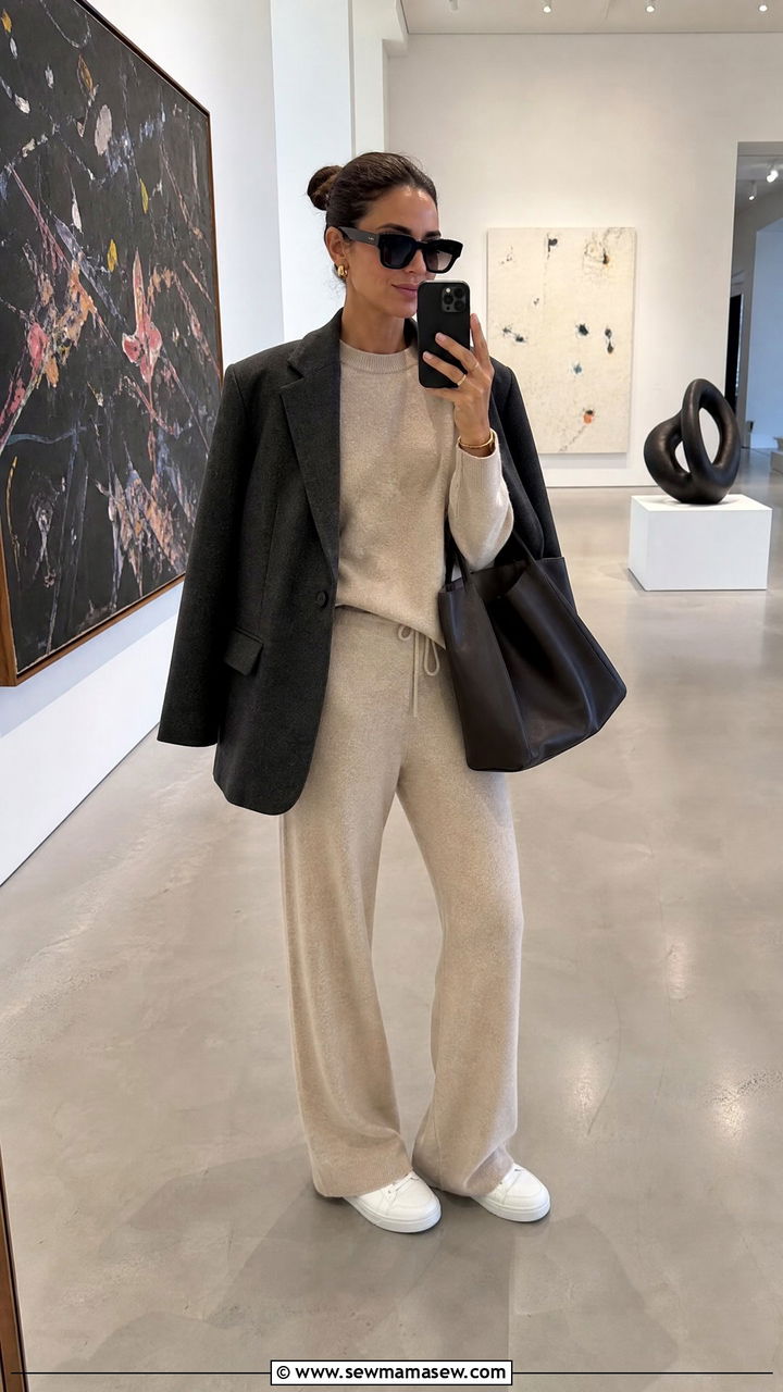 Knit lounge set gallery opening outfit - 30 Gallery opening outfit ideas