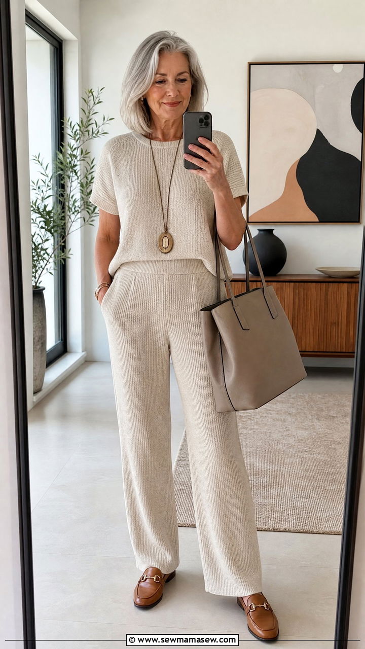 Knit matching set outfit for women over 50 - 30 Matching set outfit ideas for women over 50