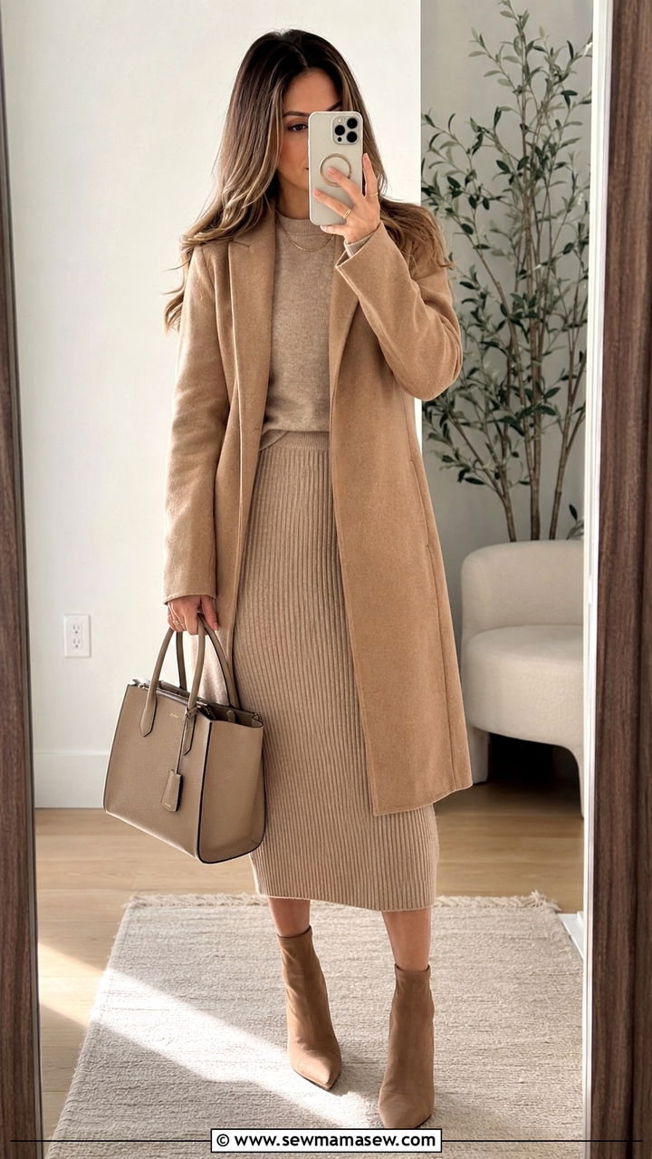 Knit skirt with ankle boots - 30 Spring outfits with ankle boots
