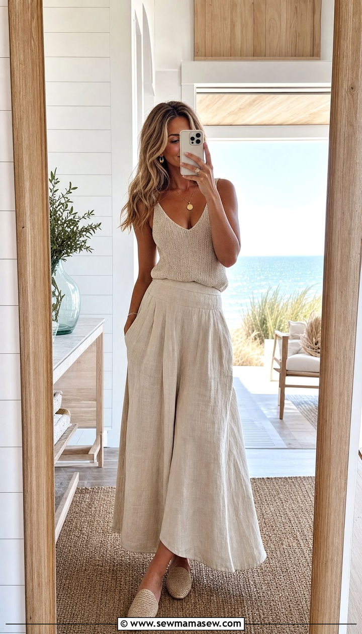 Knit tank with linen maxi skirt - 25 Spring outfits for tall women